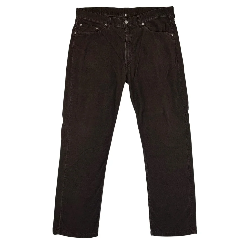 Levis 752 Mens Brown Corduroy Straight Leg Pants W39 L31 00752-0092 VTG 90s